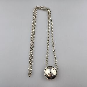 Vintage Sterling Silver Scent Capsule Pendant Necklace 37.5”